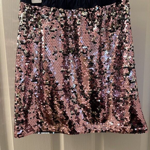 Oshkosh B'gosh Pink Silver Sequin Skirt Flippy Reversible Sequins Girls Size 12 - Picture 3 of 8